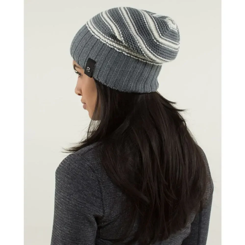 lululemon athletica Gray Striped Beanie